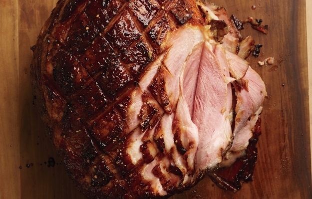 Christmas Dishes Recipes Honey and Rye Glazed Ham